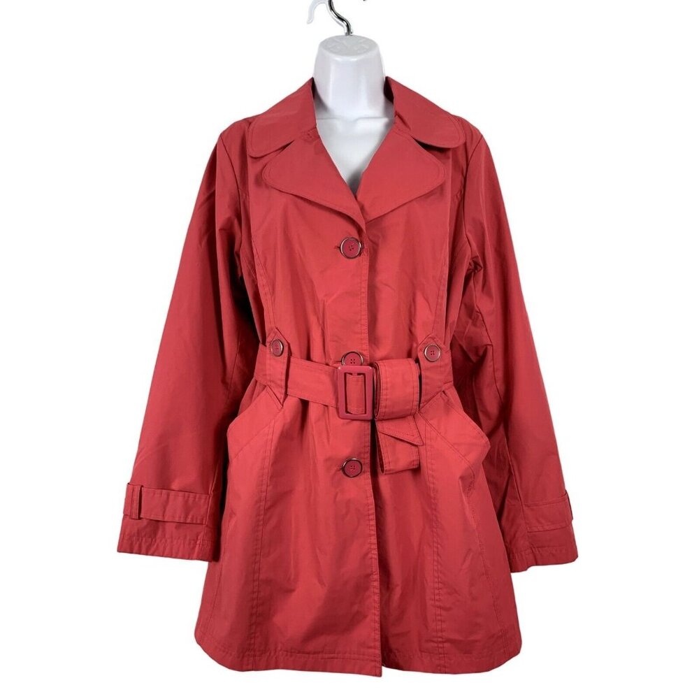 cg.l.cg Womens Pink Belted Trench Coat Style Size Large - Picture 1 of 14